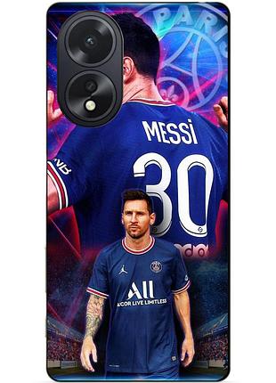 Силиконовый чехол бампер для oppo a38 с рисунком месси псж messi