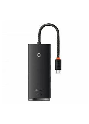 Usb-хаб baseus lite series 4-in-1 black (type-c to usb 3.0*4) (0.25m) (wkqx030301)