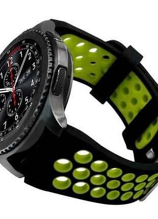 Спортивный ремешок с перфорацией primo для часов samsung gear s3 classic sm-r770 / frontier rm-760 black&green