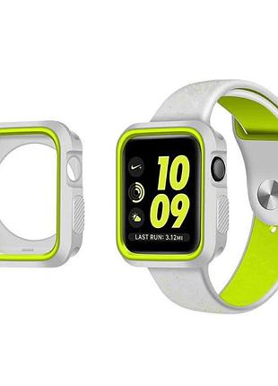 Силиконовый защитный корпус primo для apple watch 38mm - grey / yellow