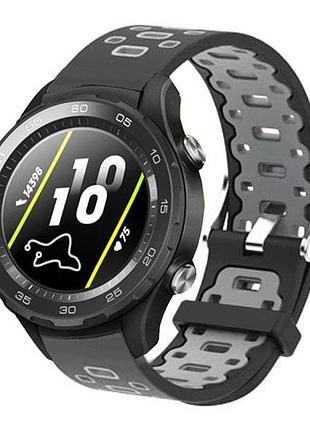 Спортивный ремешок primo perfor classic для часов huawei watch 2 - black&grey