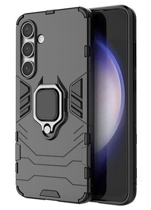 Чехол бампер primolux ring armor для samsung galaxy s24 fe (sm-s721) - black