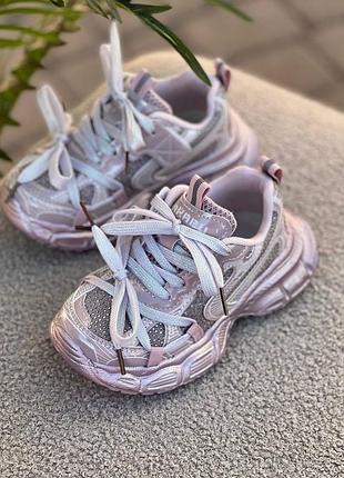 Детские кроссовки новинка 2026 на липучке для девочки с камушками со стразами