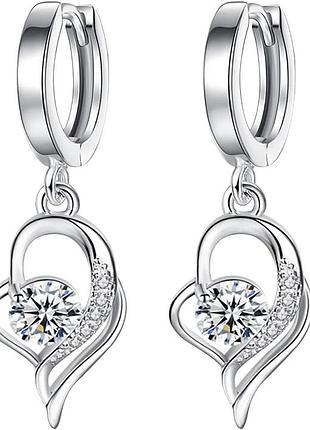 Серьги подвески primo fly heart - white