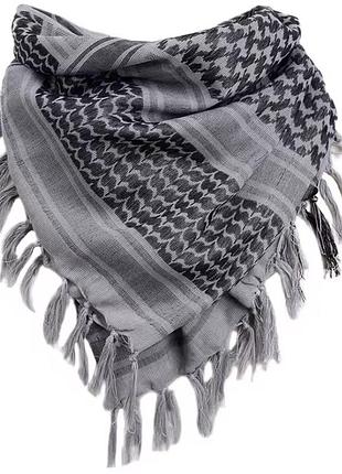 Хустка шарф арафатка, шемаг, куфія 110см - black/grey
