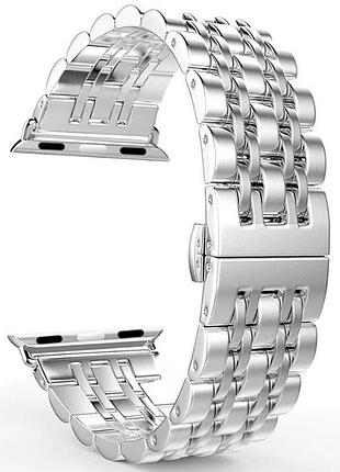 Металевий ремінець primo steel link для годинника apple watch 38mm / 40mm / 41mm - silver