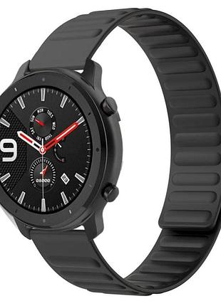 Силіконовий магнітний ремінець primolux magnet для годинника xiaomi amazfit gtr 47 mm - black