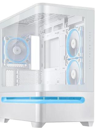 Корпус asus 90dc00p3-b19000 prime ap202 tempered glas argb, без бж, 2xusb3.2, 1xusb type-c, tempered glass side, matx, білий