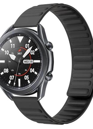 Силіконовий магнітний ремінець primolux magnet для годинника samsung galaxy watch 3 45mm sm-r840 - black
