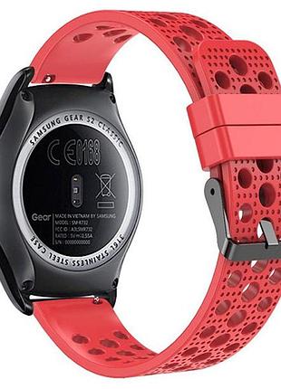 Спортивний ремінець з перфорацією primo для годинника samsung gear s2 classic sm-r732 / rm-735 - red