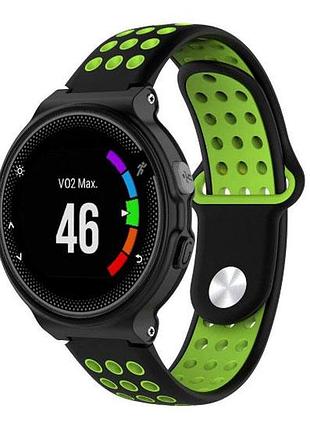 Спортивний ремінець з перфорацією primo для годинника garmin forerunner / approach - black&green