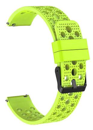 Спортивний ремінець з перфорацією primo для годинника samsung galaxy watch 3 41mm (sm-r850) - lime