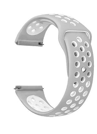 Ремінець primolux perfor sport з перфорацією для годинника samsung gear s3 classic sm-r770/frontier - grey&white