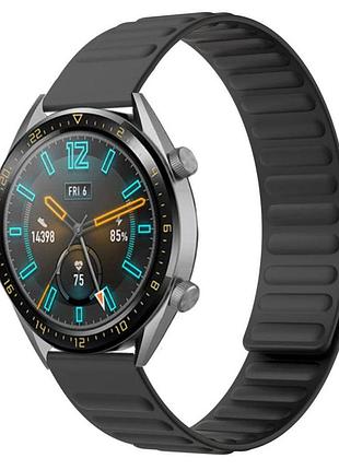 Силиконовый магнитный ремешок primolux magnet для часов huawei watch gt / gt 2 - black