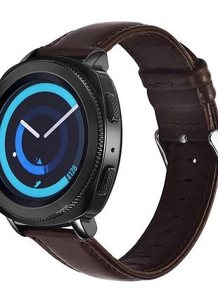 Шкіряний ремінець primo для годинника samsung sport gear (sm-r600) - dark brown
