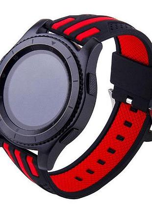 Силиконовый ремешок primo dart для часов samsung gear s3 classic sm-r770 / frontier rm-760 - black&red