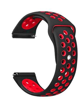 Ремінець primolux perfor sport з перфорацією для годинника samsung gear s3 classic sm-r770/frontier - black&red