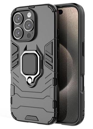 Чехол бампер primolux ring armor для apple iphone 16 pro - black
