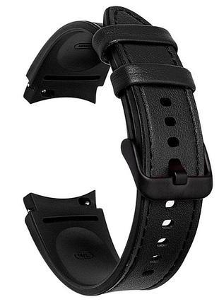 Ремешок primolux leather silicone для часов samsung galaxy watch 6 / watch 7 / watch fe - black