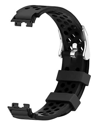 Ремешок primo perfor сlassic силиконовый для смарт-часов huawei band 10 / band 9 / band 8 - black