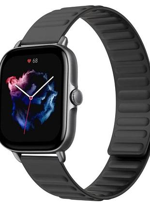 Силіконовий магнітний ремінець primolux magnet для годинника xiaomi amazfit gts 2 / gts 3 / gts 4 - black