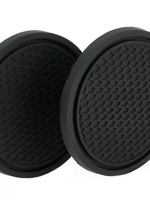Силиконовый коврик в автомобильный подстаканник (комплект 2 штуки)
