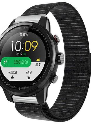 Нейлоновий ремінець primo для годинника xiaomi huami amazfit sportwatch 2 / amazfit stratos - black
