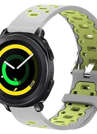 Спортивний ремінець primo perfor classic для годинника samsung sport gear sm-r600 - grey&green