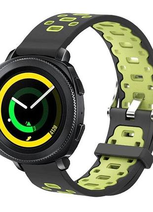 Спортивний ремінець primo perfor classic для годинника samsung sport gear sm-r600 - black&green