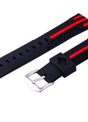 Силіконовий ремінець primo dart для годинника garmin vivoactive 4 - black&red