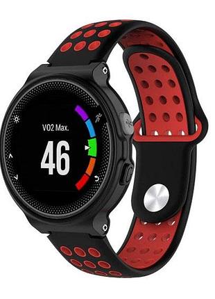 Спортивный ремешок с перфорацией primo для часов garmin forerunner / approach - black&red