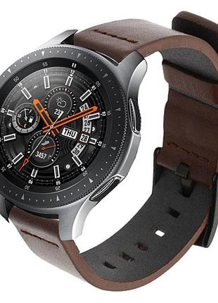 Кожаный ремешок primo classic для часов samsung galaxy watch 46 mm sm-r800 - coffee
