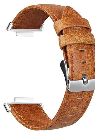Ремешок кожаный primolux для фитнес браслета huawei watch fit 2 - light brown