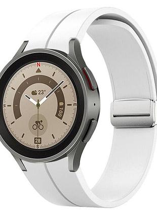 Ремешок primolux magnetic silicone для часов samsung galaxy watch 4 / watch 5 / watch 5 pro - white s/m