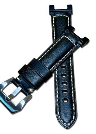 Кожаный ремешок primolux f001 steel buckle для часов xiaomi amazfit t-rex (a1918) / t-rex pro (a2013) - black