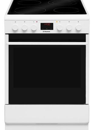 Плита hansa fccw58208 электрическая стеклокерамическая, 65л, 50x60см, дисплей, конвекция, белый
