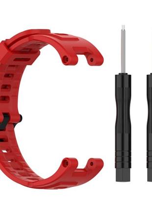 Силиконовый ремешок primolux для смарт-часов xiaomi amazfit t-rex a1918 / t-rex pro a2013 - red