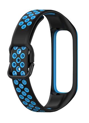 Силиконовый ремешок primo perfor sport для фитнес-браслета samsung galaxy fit 2 (sm-r220) - black&blue