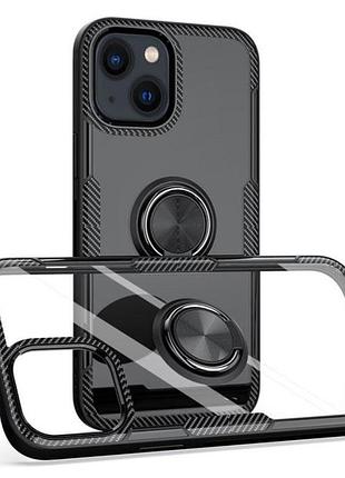 Чехол primolux ring magnetic stand для apple iphone 15 - black