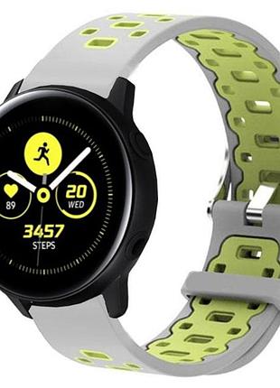 Спортивний ремінець primo perfor classic для годинника samsung galaxy watch active / active 2 - grey&green