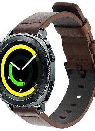 Шкіряний ремінець primo classic для годинника samsung sport gear sm-r600 - coffee