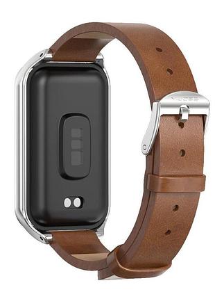 Шкіряний ремінець mijobs для фітнес браслета xiaomi redmi smart band 2 - brown