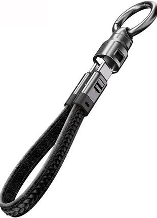 Кабель primolux type-c to type-c pd3.1 240w 5a короткий c карабином (брелоком) для зарядки - black