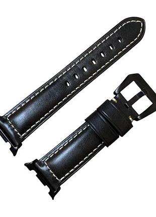 Кожаный ремешок primolux f001 black buckle для часов samsung galaxy watch 8 (46 mm / 44 mm / 40 mm) – dark brown