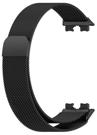 Ремешок металлический primo миланское плетение для смарт-часов huawei band 10 / band 9 / band 8 - black