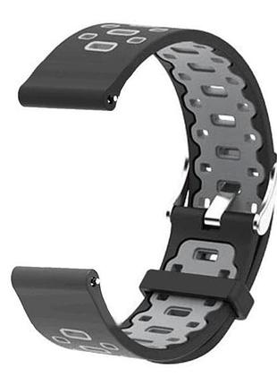 Спортивний ремінець primo perfor classic для garmin vivoactive 3/ vivomove hr / forerunner 245/645 - black&grey