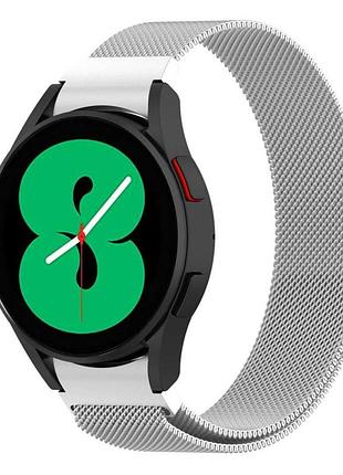 Миланский сетчатый ремешок primolux для часов samsung galaxy watch 4 44mm sm-r870 - silver