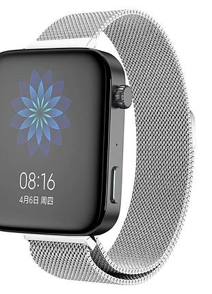 Миланский сетчатый ремешок primolux для часов xiaomi mi watch - silver