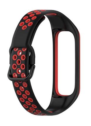Силиконовый ремешок primo perfor sport для фитнес-браслета samsung galaxy fit 2 (sm-r220) - black&red