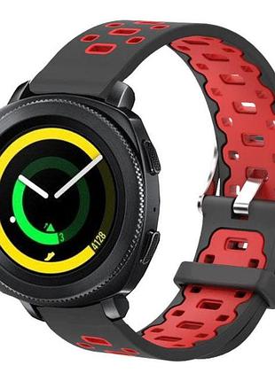 Спортивний ремінець primo perfor classic для годинника samsung sport gear sm-r600 - black&red